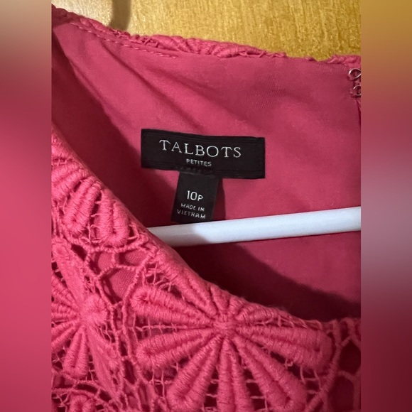 Talbots Pink Flower Laced Short Sleeve Dress Dress - EUC - Picture 3 of 4